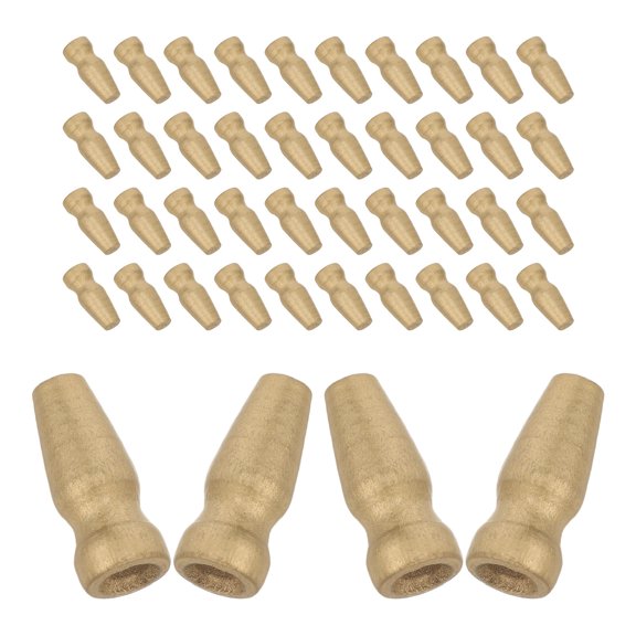 OULII 50Pcs Flag Pole Finial Ornament Tops in Golden Wood Lightweight and Wind Resistant Design