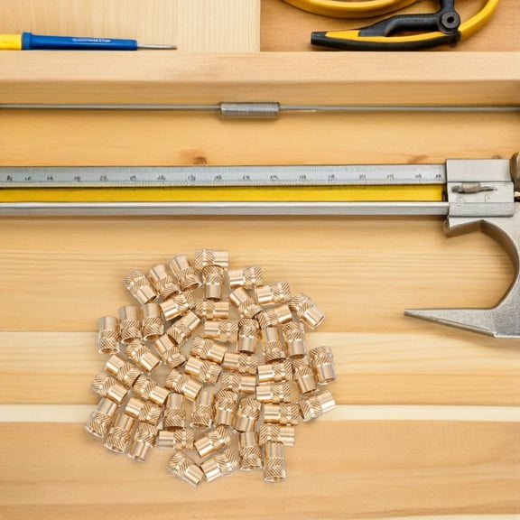 OULII 50Pcs Golden Brass Heat Set Inserts for Plastic Threaded Nuts with Precision Engineering and Knurled Design