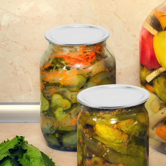 OULII 50Pcs Metal Canning Jar Lids Tinplate Split Type Leak Proof Seal