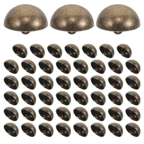 OULII 50Pcs Golden Dome Shape Metal Shirt Buttons for Sewing and Tailoring Garments