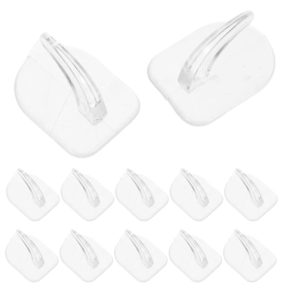 OULII 50Pcs Small Reusable Plastic Hooks Easy Remove No Drill Wall Hooks for Home