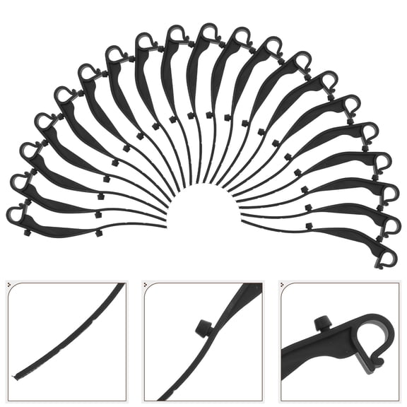 OULII 50Pcs Black Plastic Gutter Clips Weather Resistant Gutter Guard Fixings for Home Use