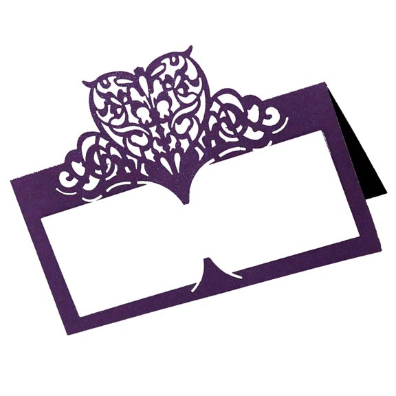 OULII 50Pcs Purple Paper Place Card Wedding Seat for Elegant Party Decor
