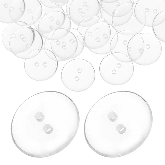 OULII Transparent Resin Round Sewing Buttons for DIY Projects and Crafts 50Pcs