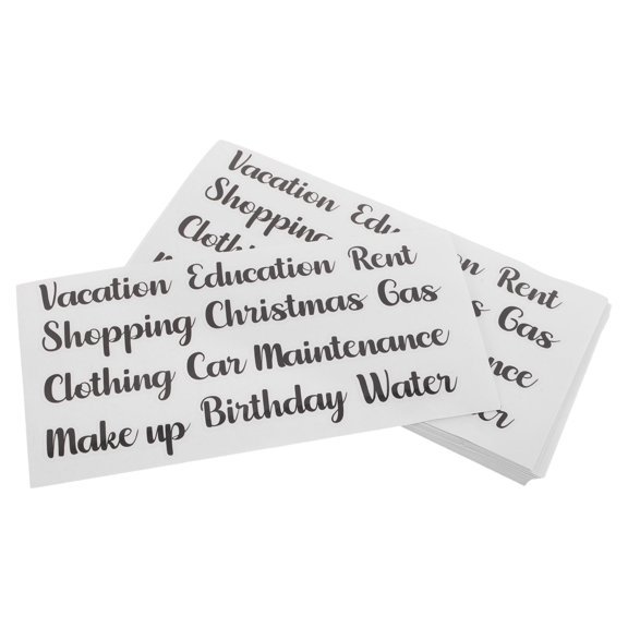 OULII 50Pcs Wallet Binder Labels Self Adhesive Budgeting Planner Stickers for Office Finance Use