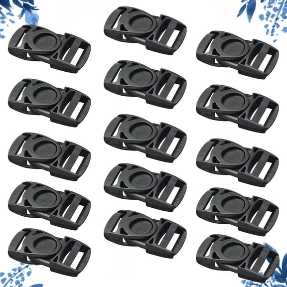 OULII 50Pcs Spring Loaded Buckle for Outdoor Activities Black Plastic Safety Buckles