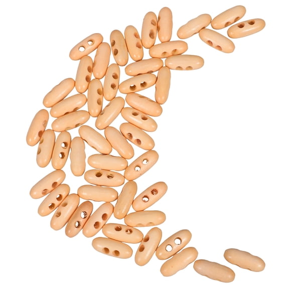 OULII Natural Wood Toggle Buttons Smooth Oval Shape for Sewing Projects