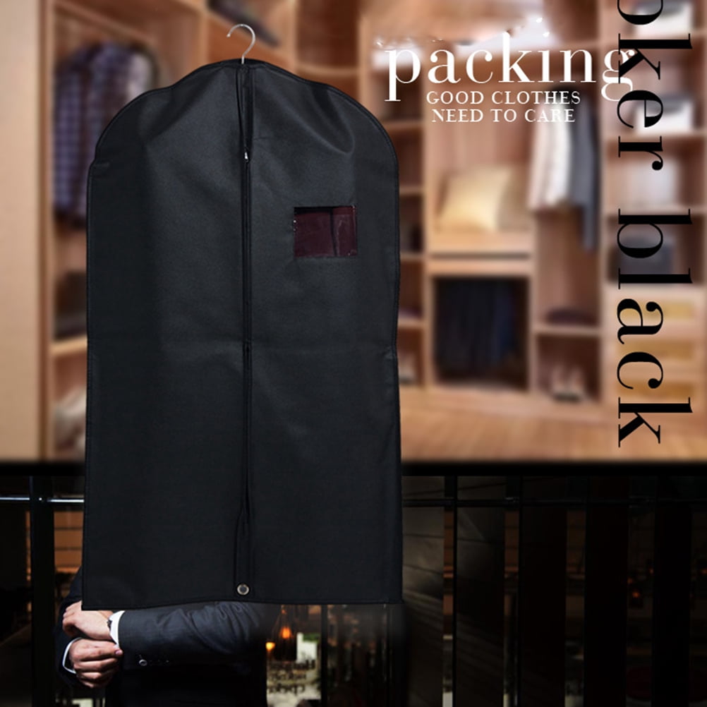 OULII 5Pcs Washable Anti Protector Garment Bag for Clothes with Strong Zipper and PVC Window Black