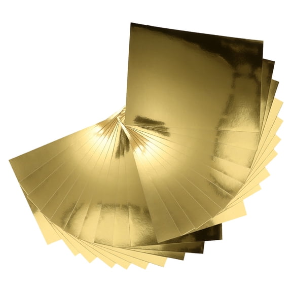 OULII Golden Metallic Cardstock Paper, Easy Fold DIY Material for Crafting, 5Packs