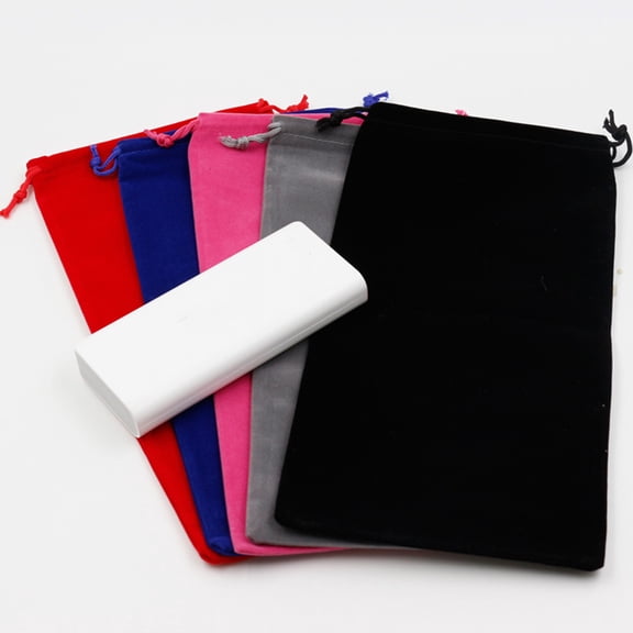 OULII 5-Pack Black Drawstring Lint Bags for Home Storage, Organizing Small Items and Travel Accessories