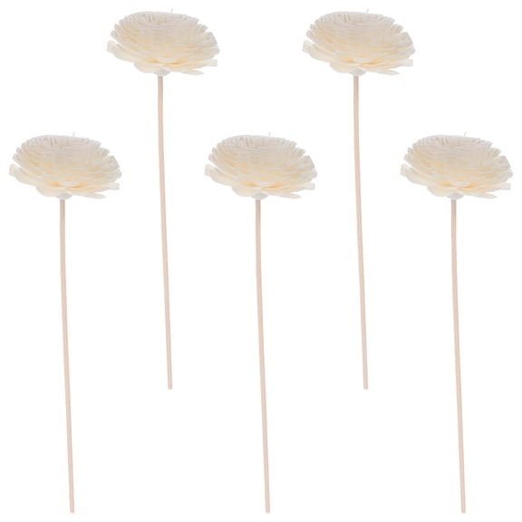 OULII 5Pcs Flower Diffuser Sticks Natural Rattan Aroma Reeds with Artificial Chrysanthemum