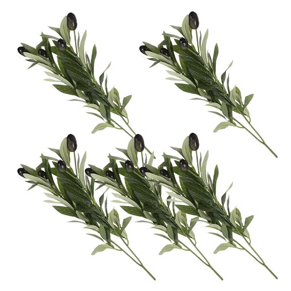 OULII Olive Stems Realistic Decorative Greenery Indoor Decoration 5Pcs
