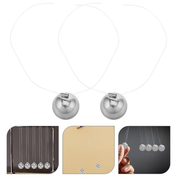 OULII Newton's Cradle Stainless Steel Balls Pendulum for Desk Science Gadgets Silver