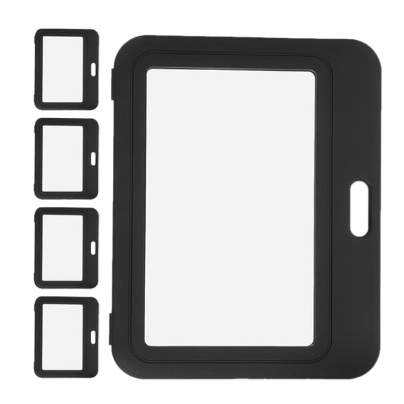 OULII 5Pcs Transparent Badge Cover Plastic Sleeves with Flip Design for Car Use Dual Sided Clear Id Card Holder