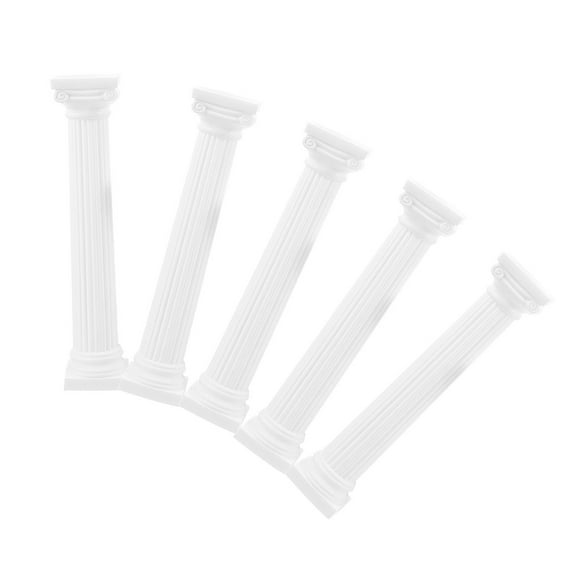 OULII 5Pcs White Compact Roman Column Statue for Home Interior and Sand Table Decor