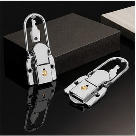 OULII 5Set Metal Suitcase Clasp Lock with Key Plated Silver Toggle Latch for Tool Boxes and Cabinets