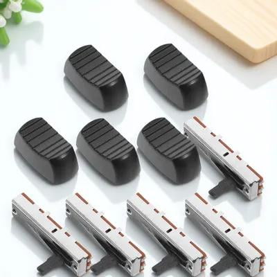 OULII 5-Pack Rectangular Plastic Fader Knobs Mixer Attachments for Tone Control, Ideal for Amateur and Beginner Audio Users