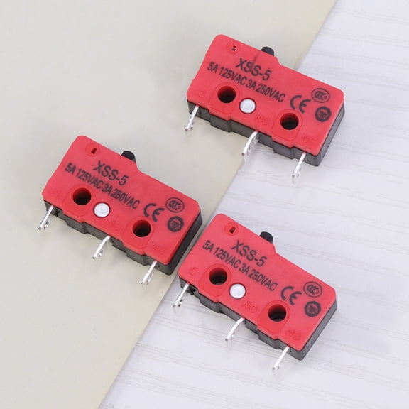 OULII 5Pcs Red Lever Micro Switch Roller Type for Automatic Machines Lightweight and Durable