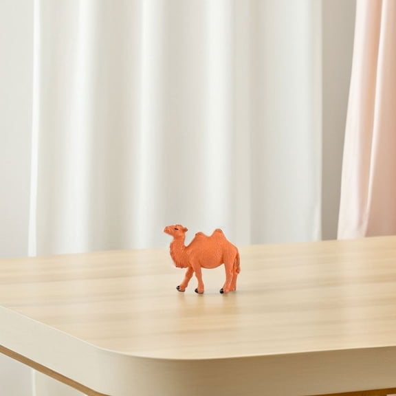 OULII 6Pcs Realistic Orange Resin Camel Ornaments Exotic Desert Figurines for Shelf and Table Decoration