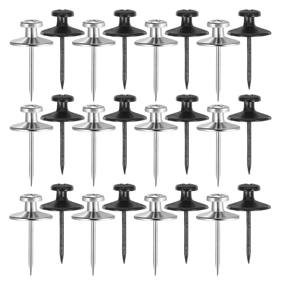 OULII 60Pcs Wall Friendly Zinc Alloy Picture Nails with Hooks for Decorating Cork Boards and Drywall