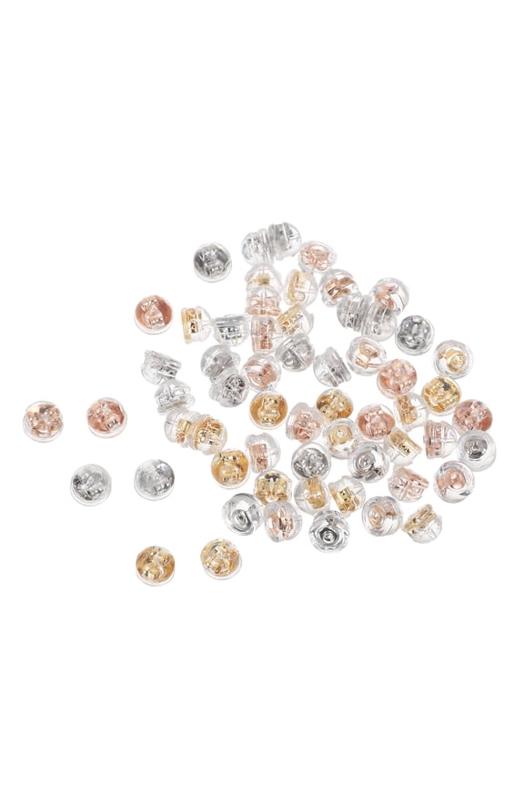 Soft Golden Silicone Earring Backs, Gentle and Firm Hold for Studs