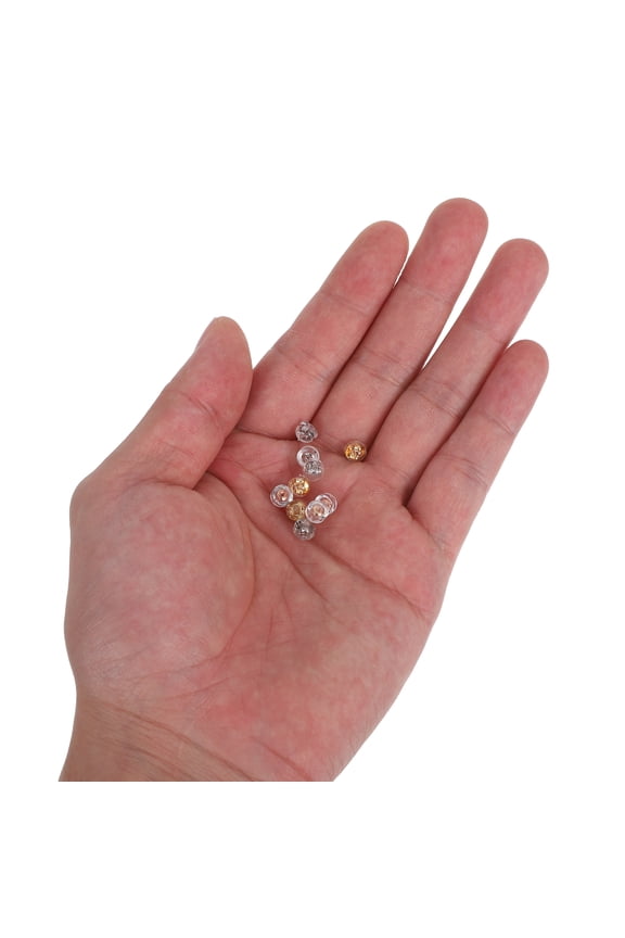 Soft Golden Silicone Earring Backs, Gentle and Firm Hold for Studs