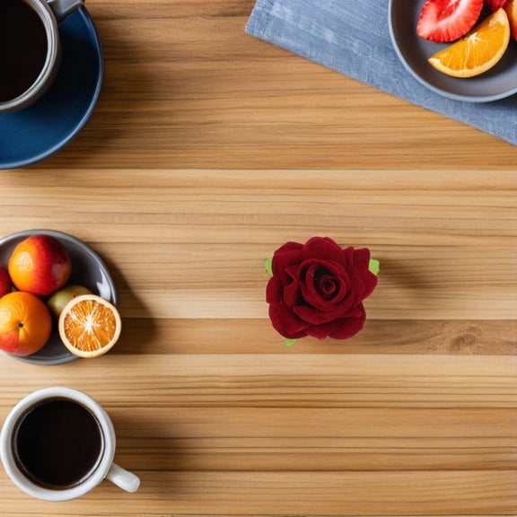 OULII Realistic Dark Red Faux Roses, Soft Silk, Perfect for Home Decor, 6Pcs