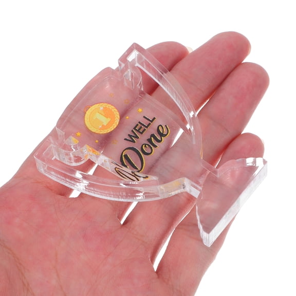 OULII 6-Pack Clear Acrylic T-Shaped Plaque Trophies for Employee Awards, Office Recognition, and Corporate
