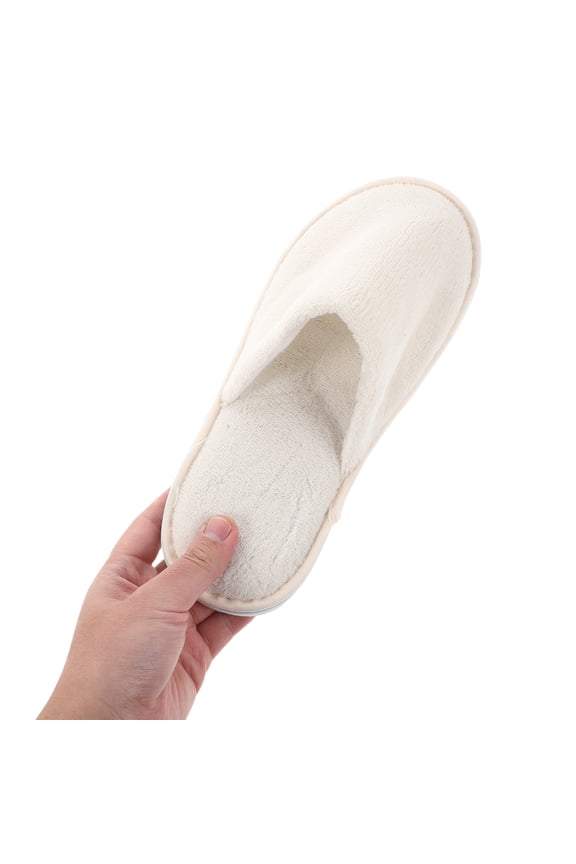 6 Pairs Unisex Washable Fleece House Slippers Cozy Indoor Hotel Slippers Multipack Comfortable Footwear