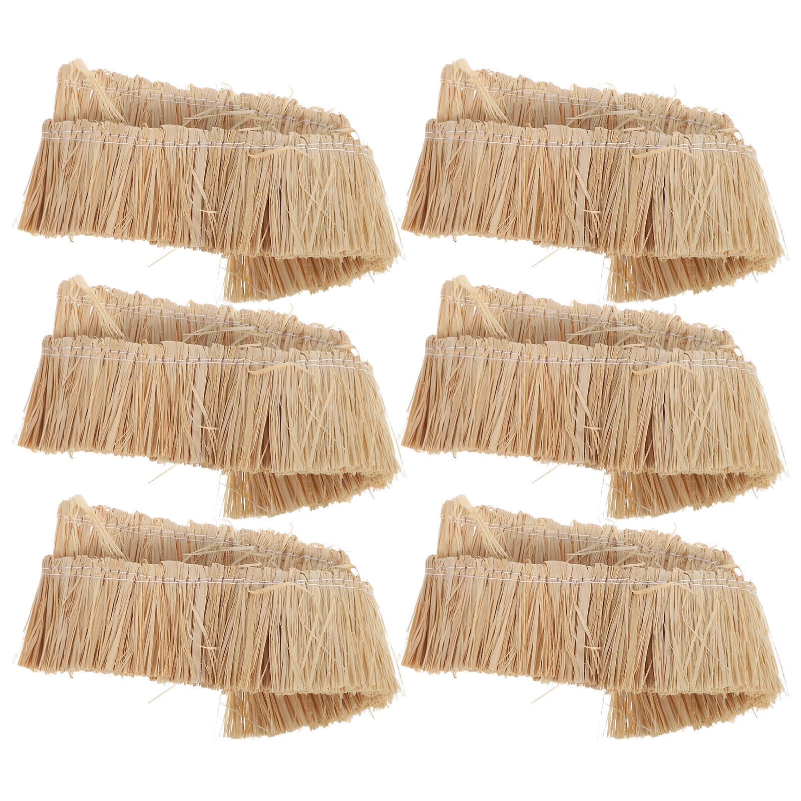 OULII 6Pcs Artificial Thatch Roof Roll for Model Houses with Realistic Beige Grass Material
