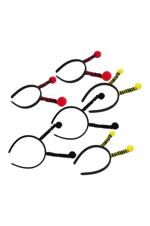 6Pcs Bug Antenna Headbands in Vibrant Colors Comfortable Fabric Design for Cosplay and Party Wear