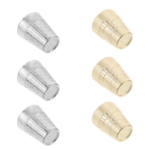 OULII 6Pcs Vintage Metal Sewing Thimble Finger Protectors Durable Finger Sleeves for Hand Quilting and Needlework