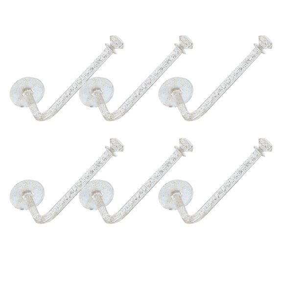 OULII 6Pcs Hair Ring Storage Hooks Wall Mounted Hairband Holder for Neat and Tidy Organization White