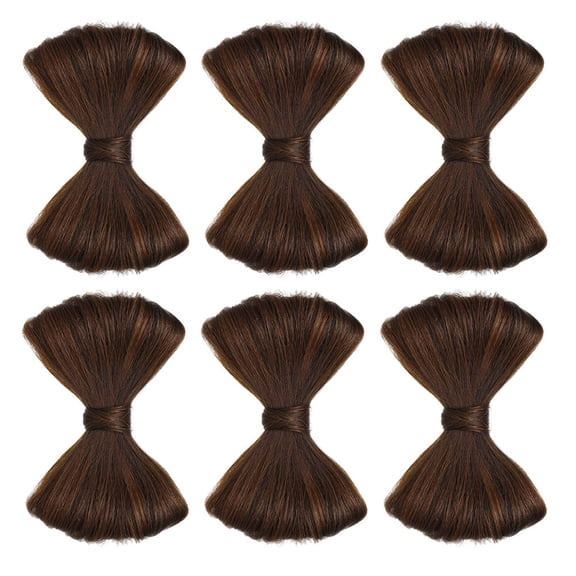 OULII Comfortable Wear Faux Bun Extension Light Brown Secure Duckbill Clip 6Pcs