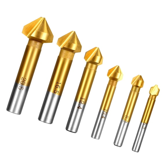 OULII 6-Piece Metal Deburring Chamfer Tool Set with Professional , Golden Finish