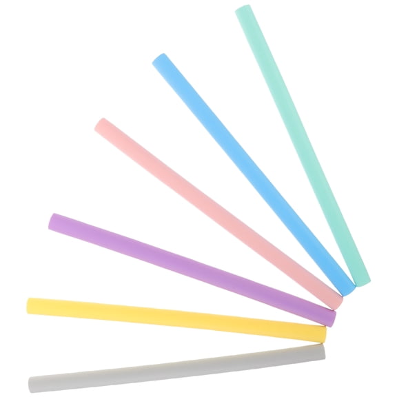 OULII 6Pcs Foldable Silicone Drinking Straws Reusable for Hot and Cold Beverages Assorted Colors