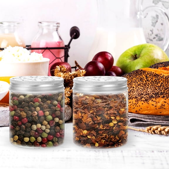 OULII 6Pcs Small Jars Clear Storage Containers with Leak Proof Lids for Kitchen Pantry Organization