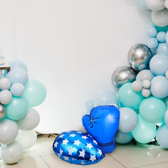 OULII 6pcs Glove Balloons For Boxing Theme Party Decorations Aluminium Foil Decorative Supplies Indoor And Outdoor
