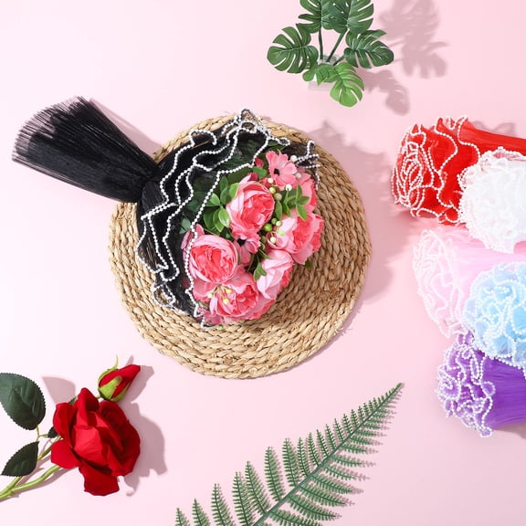 OULII Bouquet Wrapping Yarn Multi-Color Mesh for Floral Decoration  6Pcs