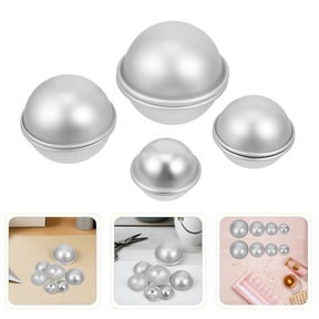 OULII 8 Sets Bath Bomb Molds - Multi-Use Various Size Bath Salt Ball Mold Kit - Metal Hollow Sphere For Soap Making & Crafting Cake Ball Maker