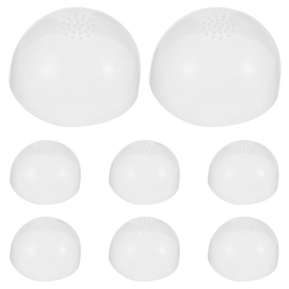 OULII Silicone Wig Cap for Dolls, White, Anti-Slip, Soft, High Elasticity, Easy Maintenance, 8Pcs