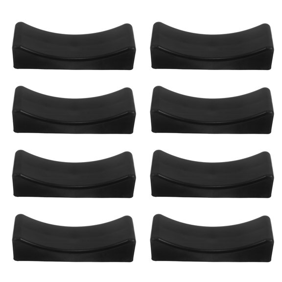 OULII 8Pcs Black Dumbbell Rack Stand with Plastic Saddles for Home Gym Storage and Noise Reduction