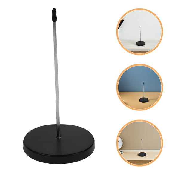 OULII 8Pcs Stainless Steel Receipt Holder with Sturdy Black Base for Restaurant and Kitchen Use