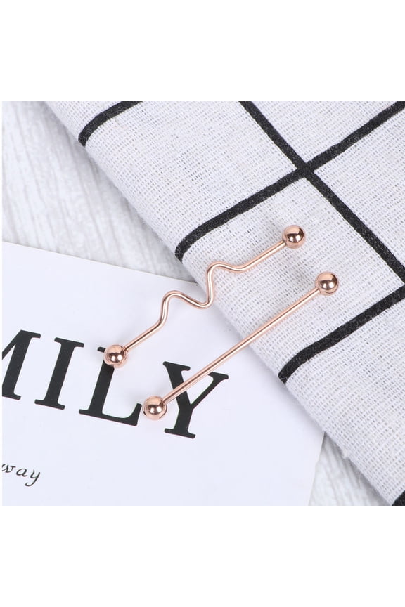 Golden Barbell Earring Stainless Steel Arrows Screw for Decoration 8Pcs
