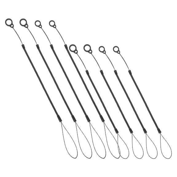 OULII 8Pcs Black Stretch Stylus Lanyard Cord for Phone Tablet Attachment
