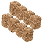 OULII 8Pcs Brown Wood Decorative Haystack for Garden Yard Scene Layout and Home Decor
