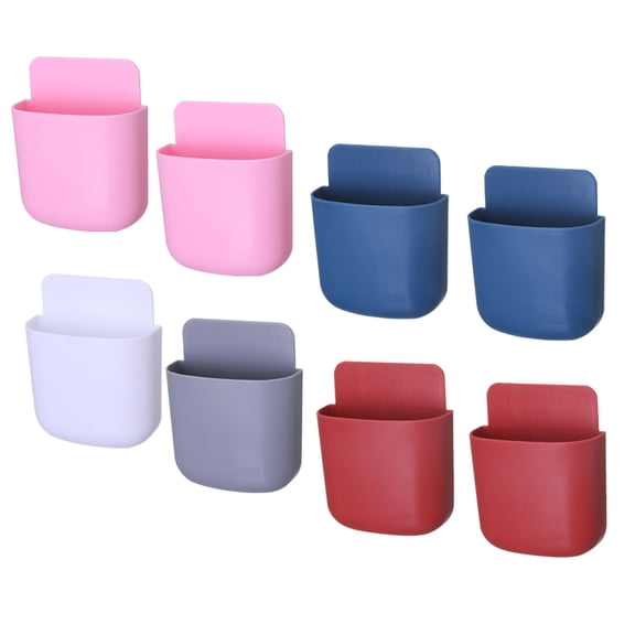 OULII 8Pcs Wall Mount Remote Holder Plastic Reusable Organizer for Storage in Bedroom Living Room