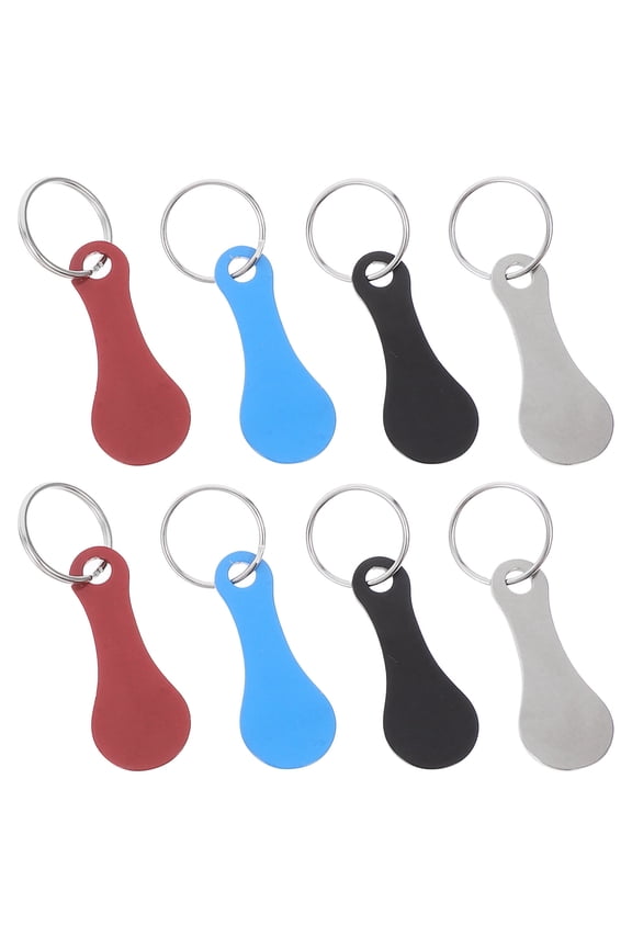 8Pcs Wear Resistant Metal Shopping Trolley Tokens with Keyring for Convenient Use