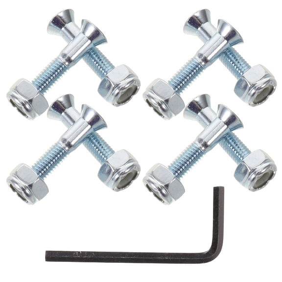 OULII 8Sets Blue Skateboard Hardware Replacement Kit with Screws Nuts for Longboard and Cruiser