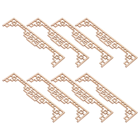 OULII 8pcs Architectural Model Chinese Wood Beige for Dollhouse Screen Divider Educational Use